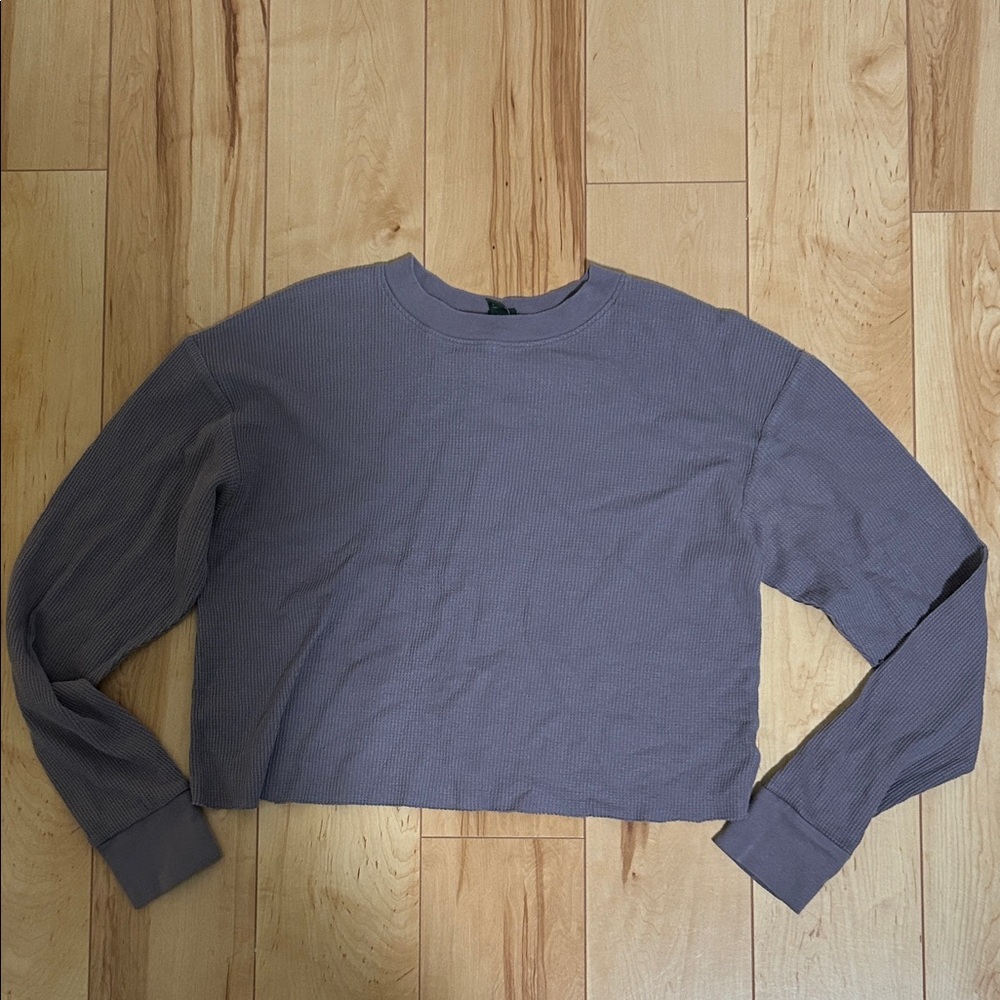 Purple Cropped Long Sleeve Top